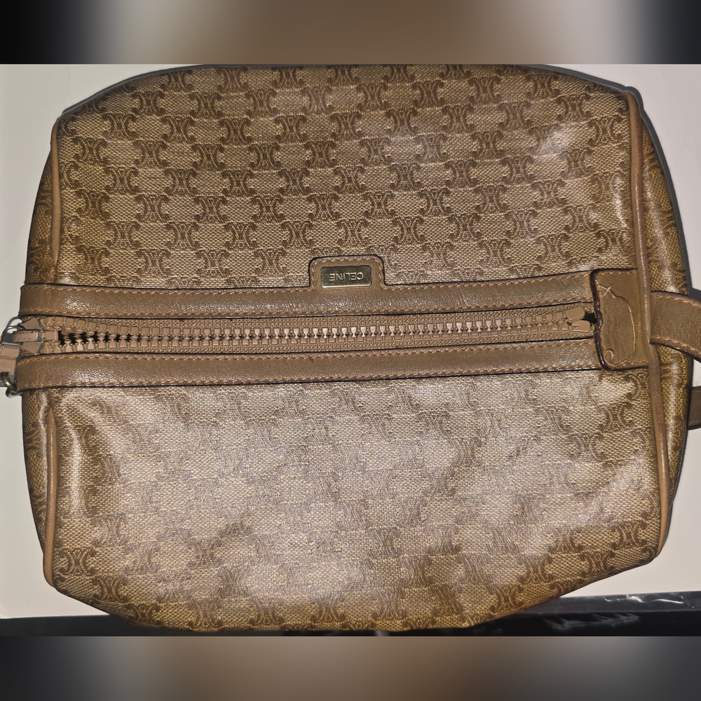 Celine Brown Monogram Makeup Bag